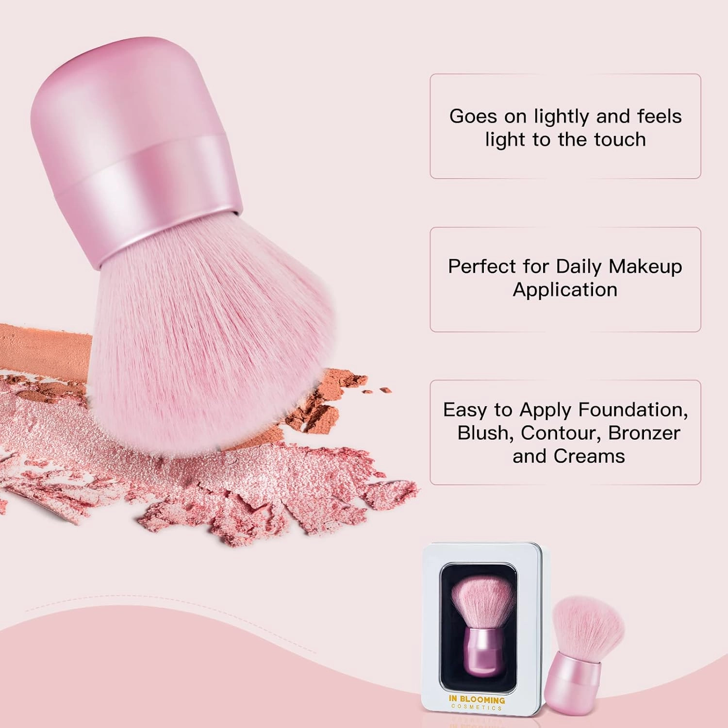 Makeup Brushes Set Makeup Foundation Brush Advanced Foundation Blush Contour Foundation Concealer Eye Shadow Brush Makeup Set (Pink)