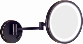 Makeup Mirror with Lights and 10x Magnification Vanity Mirror Wall Mounted Plug in Vanity Magnifying Extendable 360° Swivel Make up Mirror, 10" Round Single Sided Mirror,Orb (Color : Orb)