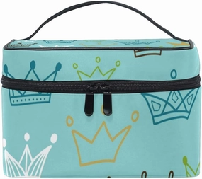 Makeup Train Cases Crowns Travel Cosmetic Bag Portable Artist Storage Bag Organizer for Womens