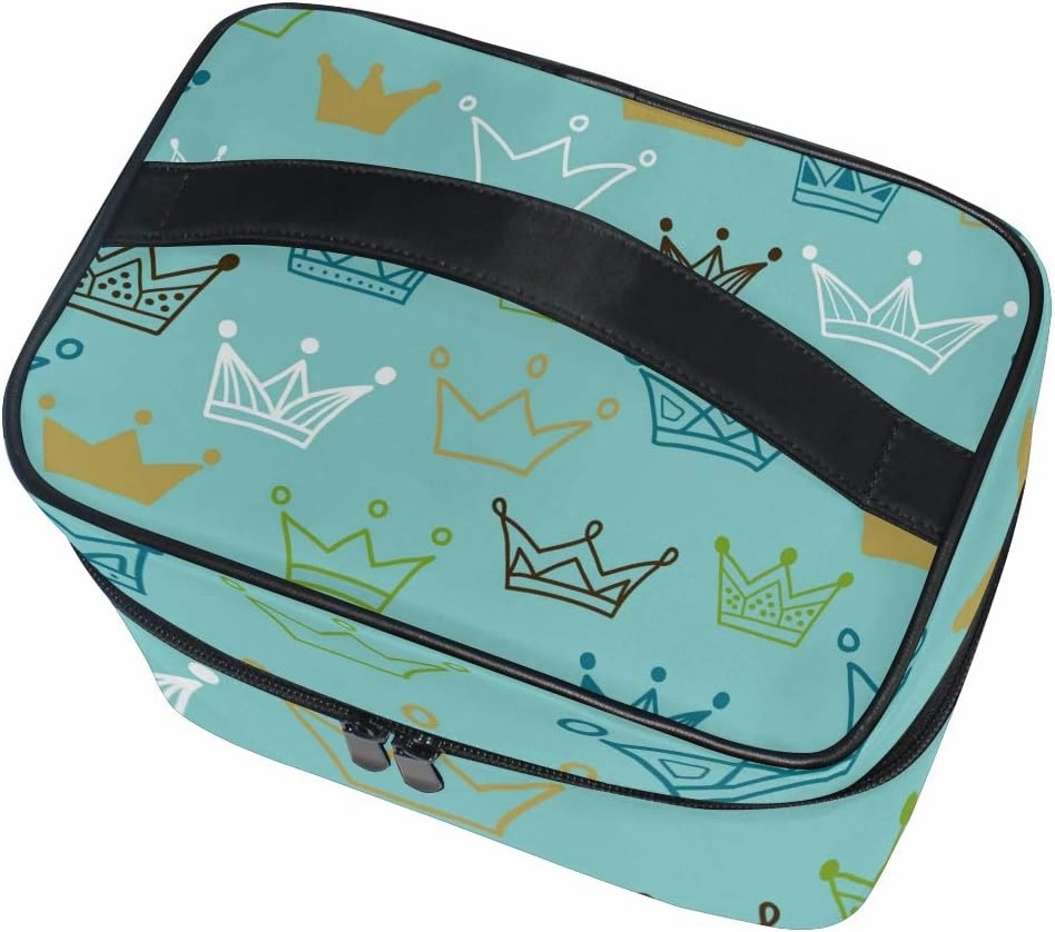 Makeup Train Cases Crowns Travel Cosmetic Bag Portable Artist Storage Bag Organizer for Womens
