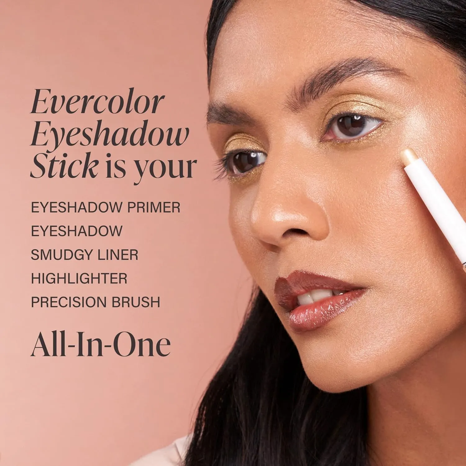 Mally Beauty Evercolor Eyeshadow Stick - Precious Gold Shimmer - Waterproof and Crease-Proof Formula - Easy-to-Apply Buildable Color - Cream Shadow Stick