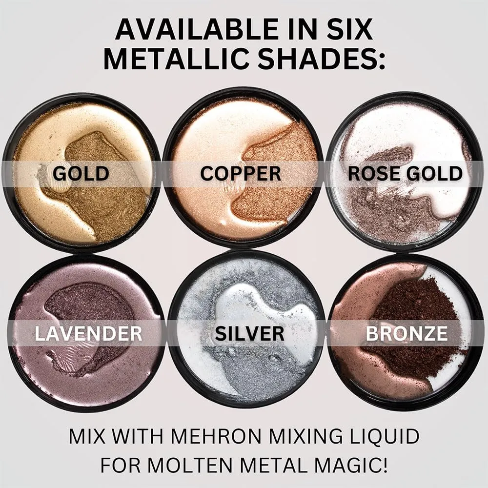 Mehron Makeup Metallic Powder | Metallic Chrome Powder Pigment for Face & Body Paint, Eyeshadow, and Eyeliner .5 oz (14 g) (Silver)