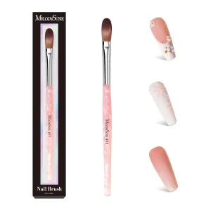 MelodySusie Kolinsky Acrylic Nail Brush,66% Kolinsky Hair Professional Nail Art Brush for Acrylic Application,Aurora Collection Fine Glitter Brush,Size 12