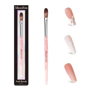 MelodySusie Kolinsky Acrylic Nail Brush,66% Kolinsky Hair,Professional Nail Art Brush for Acrylic Application, Aurora Collection Fine Glitter Brush, Size 10