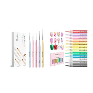 MelodySusie Nail Art Liner Brushes 5Pcs MelodySusie Nail Art Pens Set