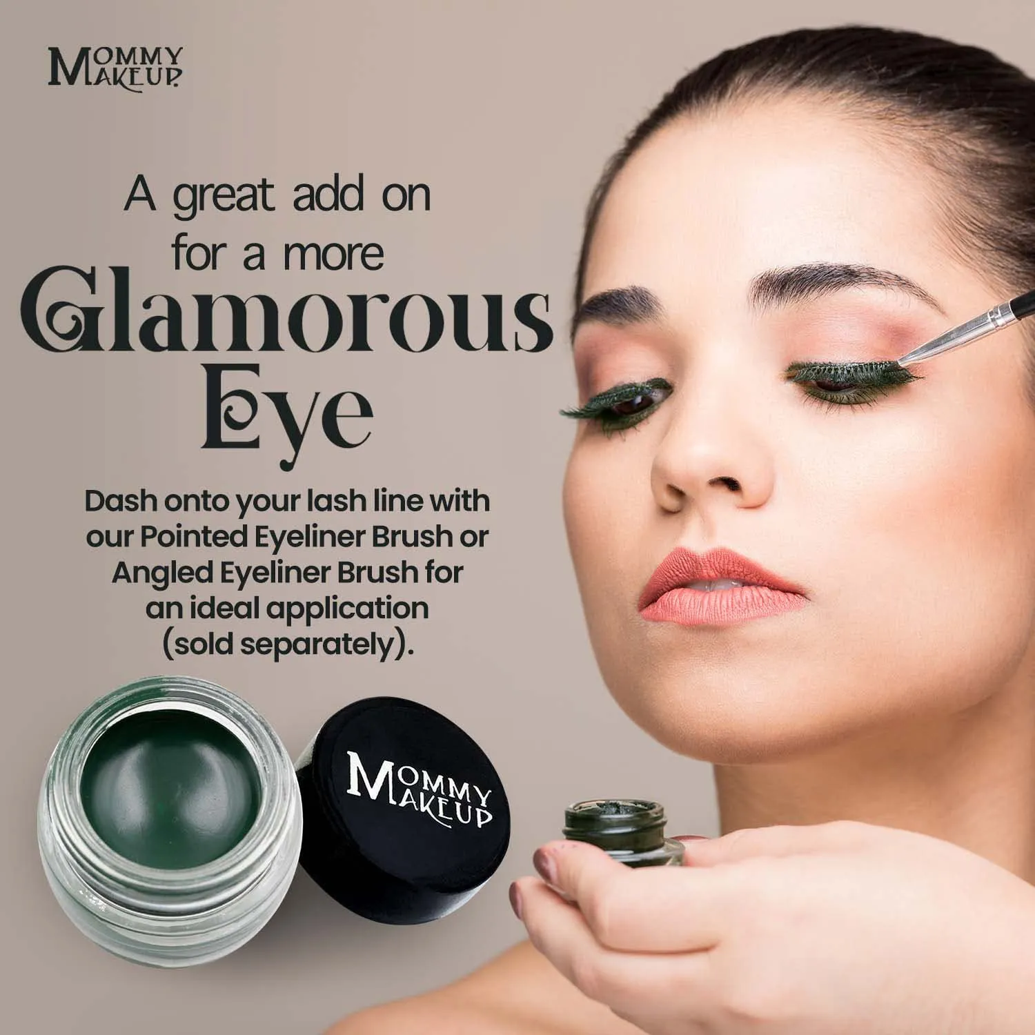 Mommy Makeup Waterproof Stay Put Gel Eyeliner Pot with Semi Permanent Micropigments - Long Lasting, Highly Pigmented Eye Liner, 0.14 oz (Hunter)