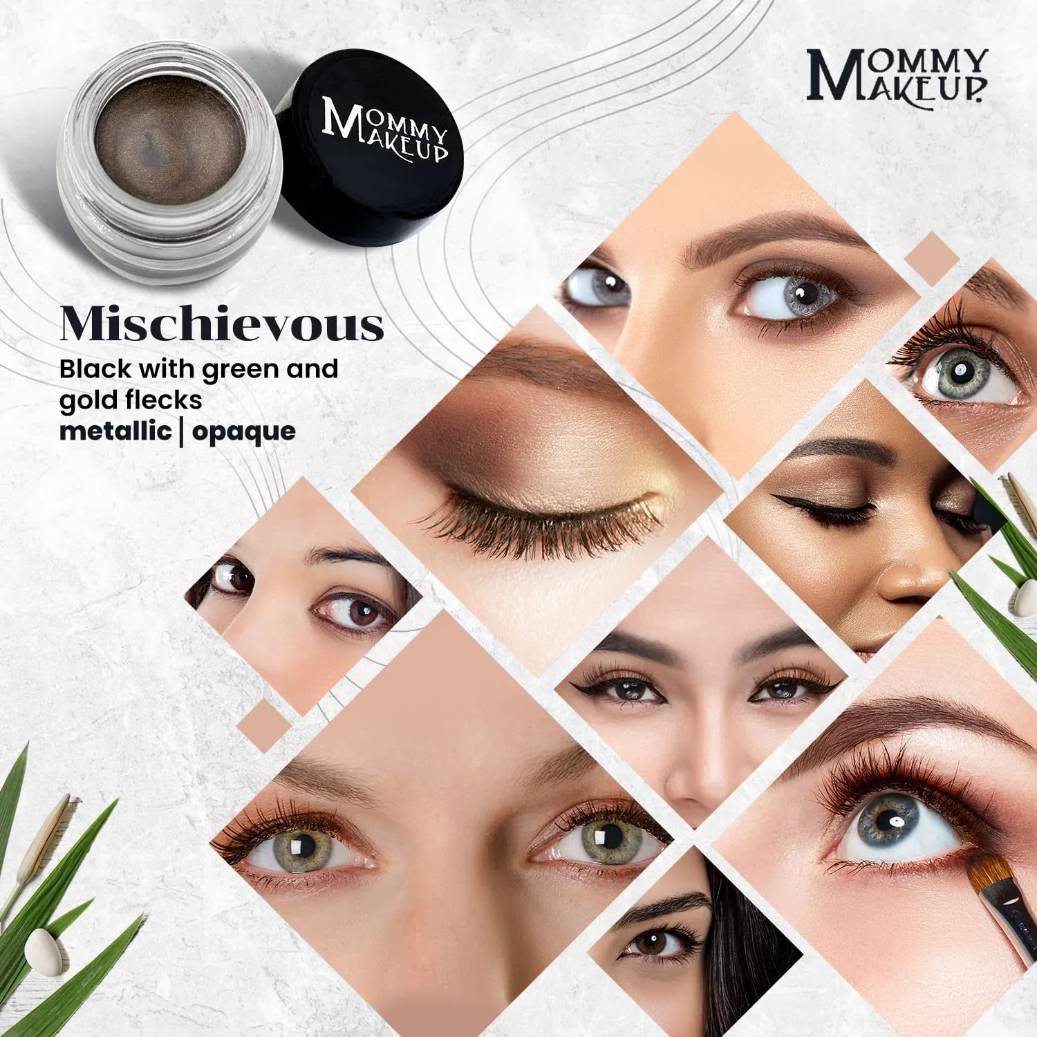 Mommy Makeup Waterproof Stay Put Gel Eyeliner Pot with Semi Permanent Micropigments - Long Lasting, Highly Pigmented Eye Liner, 0.14 oz (Mischievous)