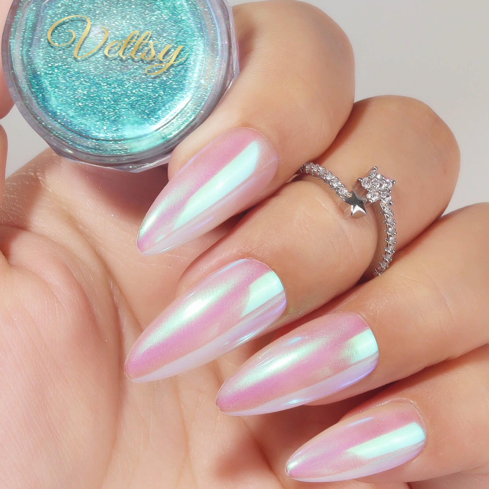 Neon Mermaid Chrome-Aqua