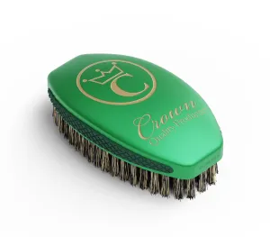 NEW Crown Quality Products Caesar 2.0 Boar Bristle Hairbrush, Medium Soft, Old Money Green with Metallic Gold Logo - Non-Slip Grip, Wet or Dry Use, Waterproof Design