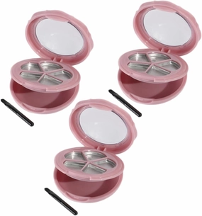 NOLITOY 3pcs Empty Eyeshadow Compact with Mirror Five Lipstick Box for Blush Powder and Foundation Storage Makeup Organizer for Clean and Tidy Tables