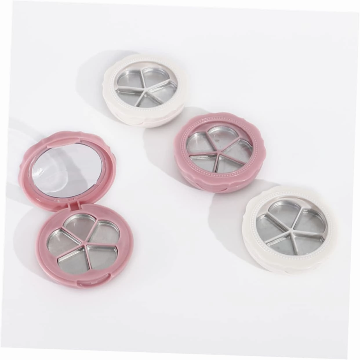 NOLITOY 3pcs Empty Eyeshadow Compact with Mirror Five Lipstick Box for Blush Powder and Foundation Storage Makeup Organizer for Clean and Tidy Tables