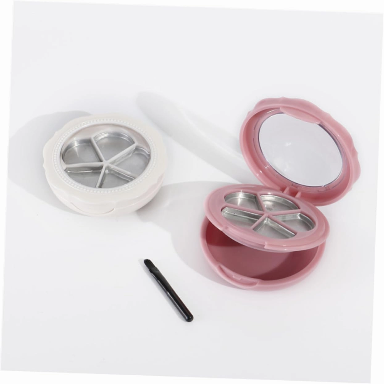 NOLITOY 3pcs Empty Eyeshadow Compact with Mirror Five Lipstick Box for Blush Powder and Foundation Storage Makeup Organizer for Clean and Tidy Tables