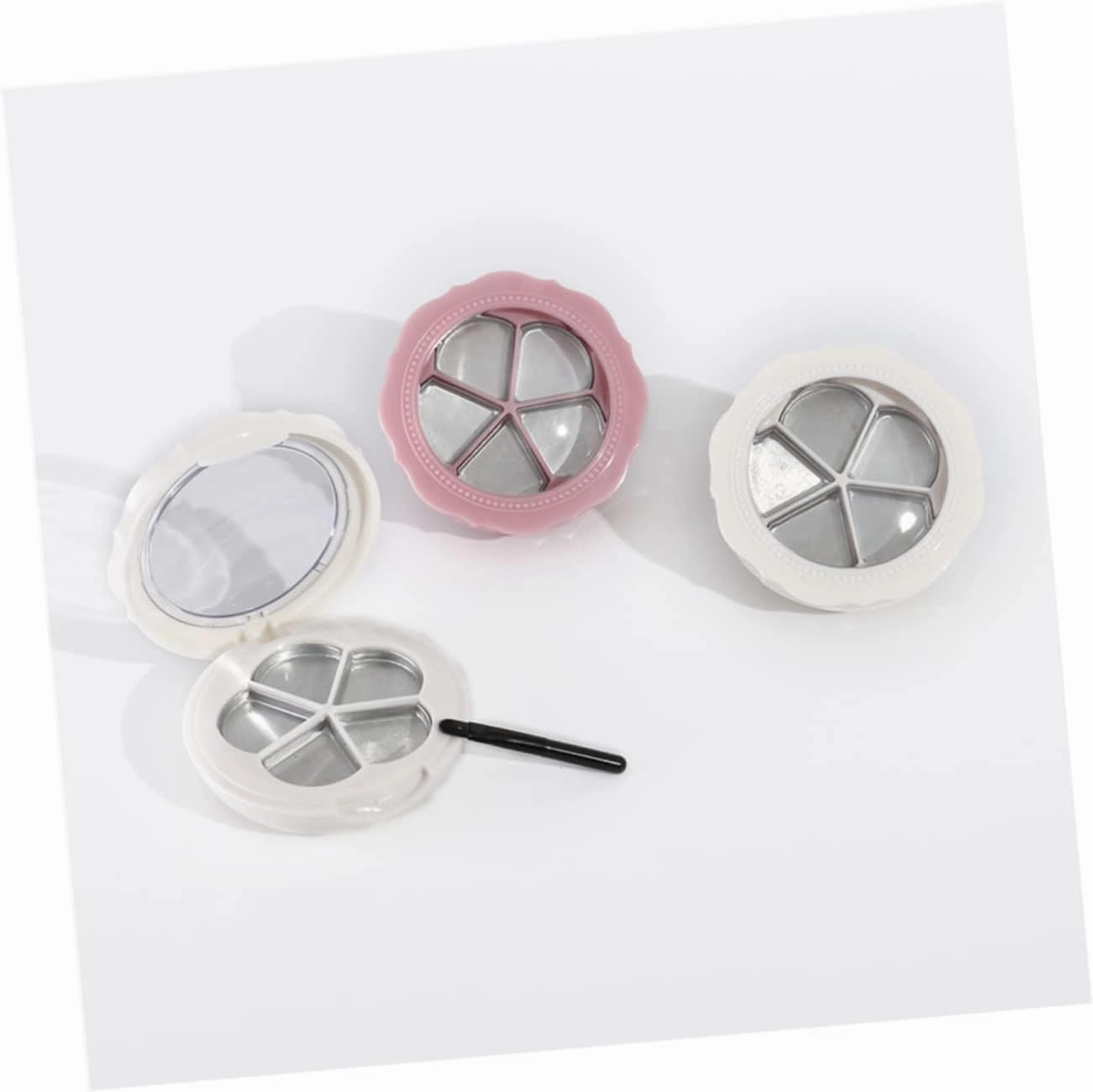 NOLITOY 3pcs Empty Eyeshadow Compact with Mirror Five Lipstick Box for Blush Powder and Foundation Storage Makeup Organizer for Clean and Tidy Tables