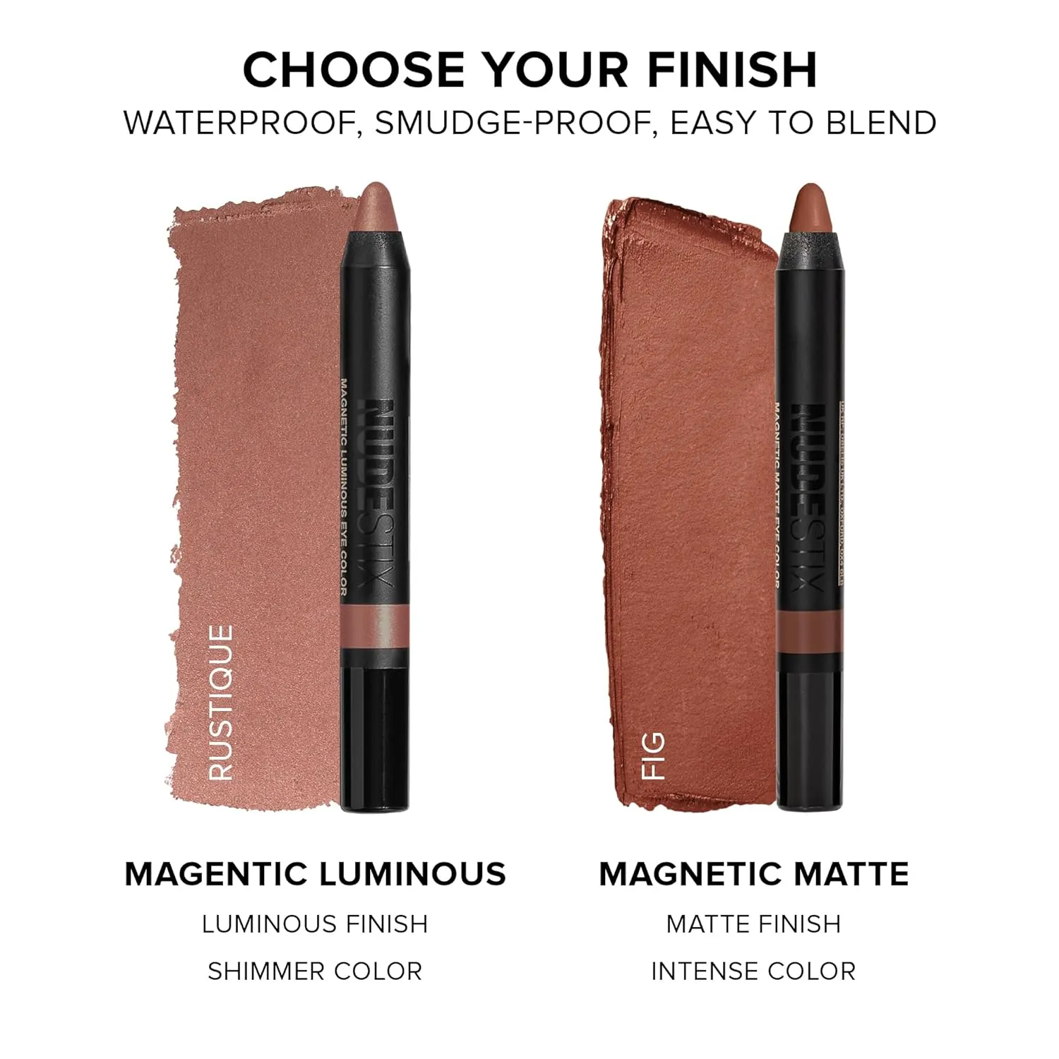 Nudestix Magnetic Luminous Eye Color Pencil, Eyeshadow   Eyeliner   Eyelid Primer   Highlighter Stick, Satin Finish Cream Makeup, Long Lasting, Waterproof