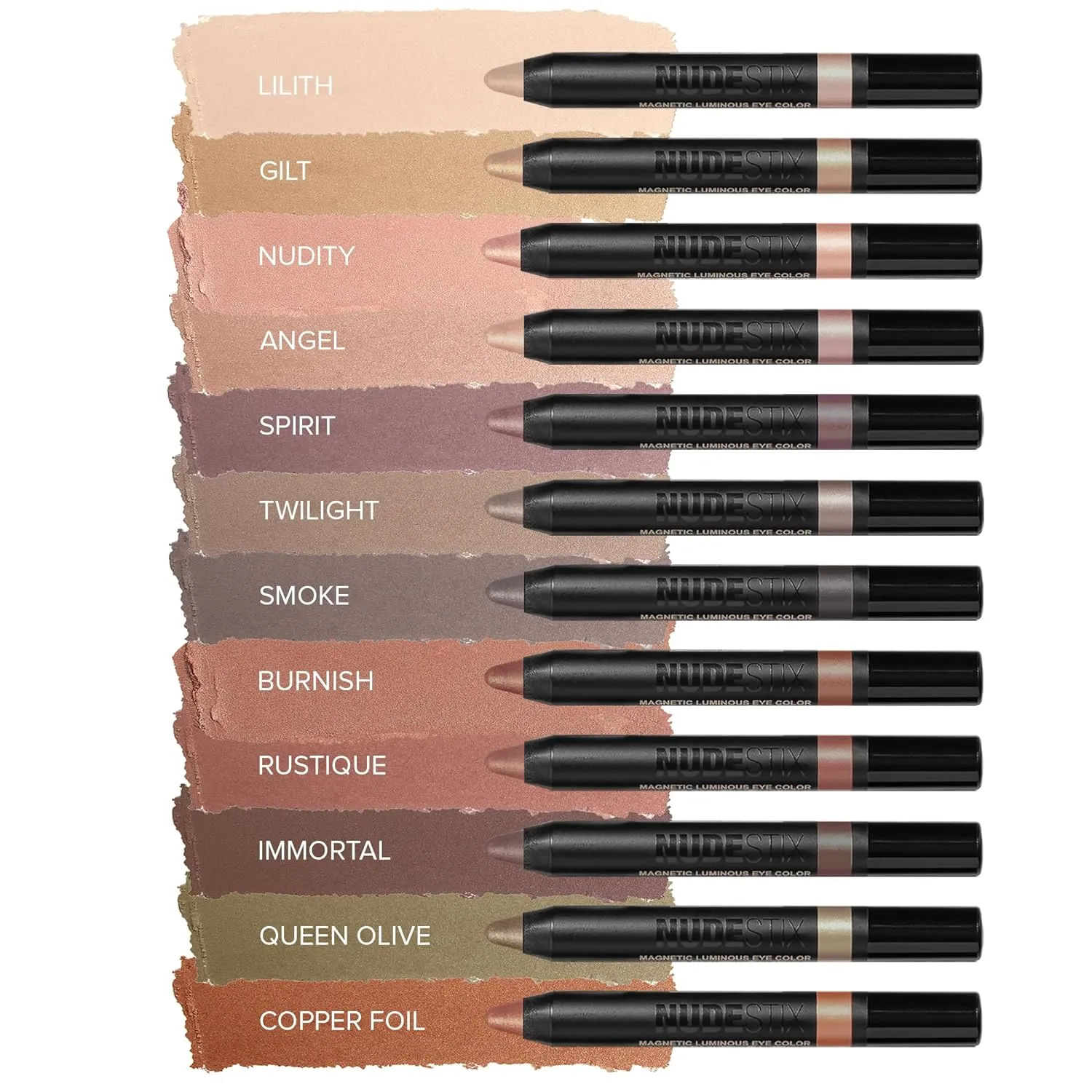 Nudestix Magnetic Luminous Eye Color Pencil, Eyeshadow   Eyeliner   Eyelid Primer   Highlighter Stick, Satin Finish Cream Makeup, Long Lasting, Waterproof