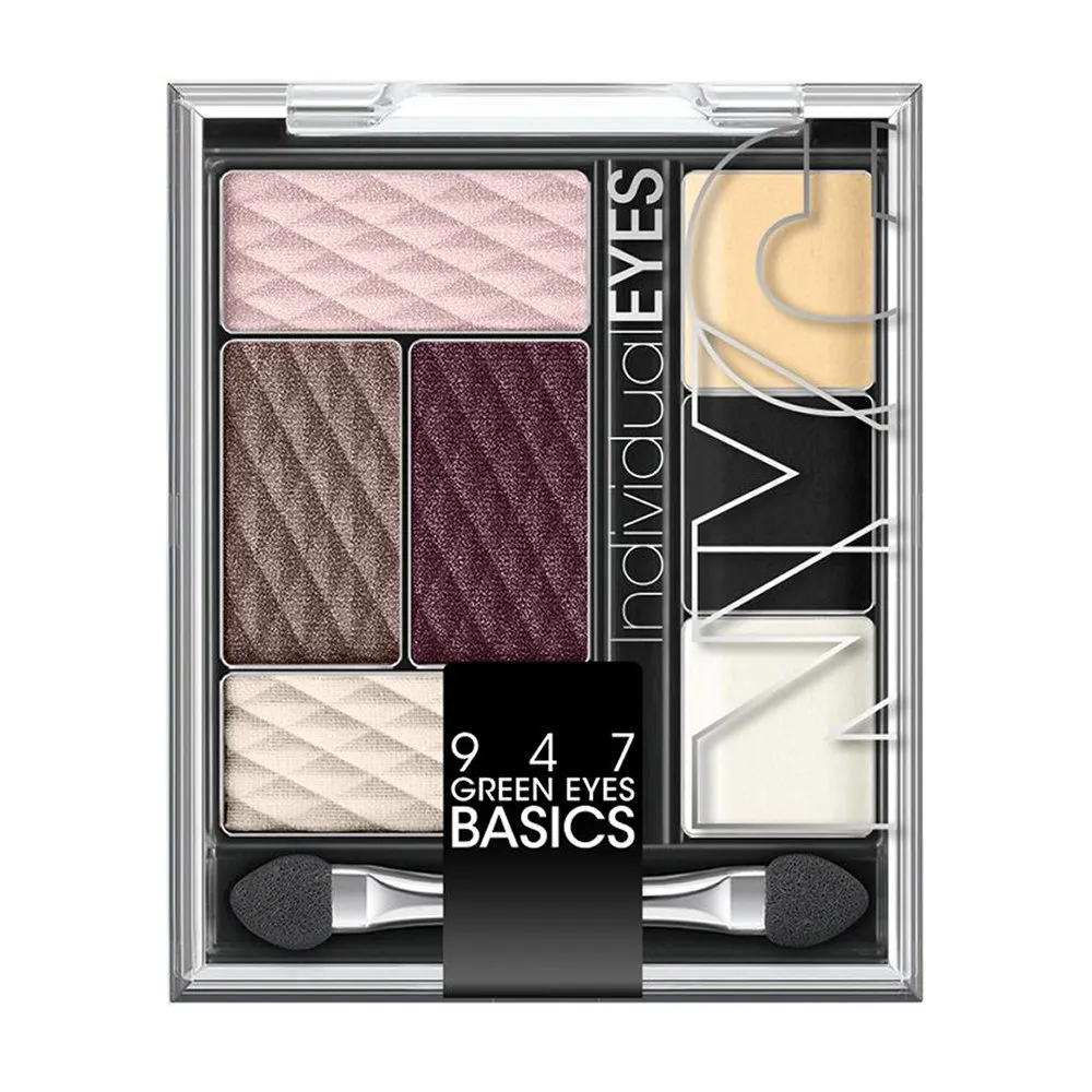N.Y.C. New York Color Individual Eyes Eyeshadow Palette, Green Eyes, 0.332 Ounce