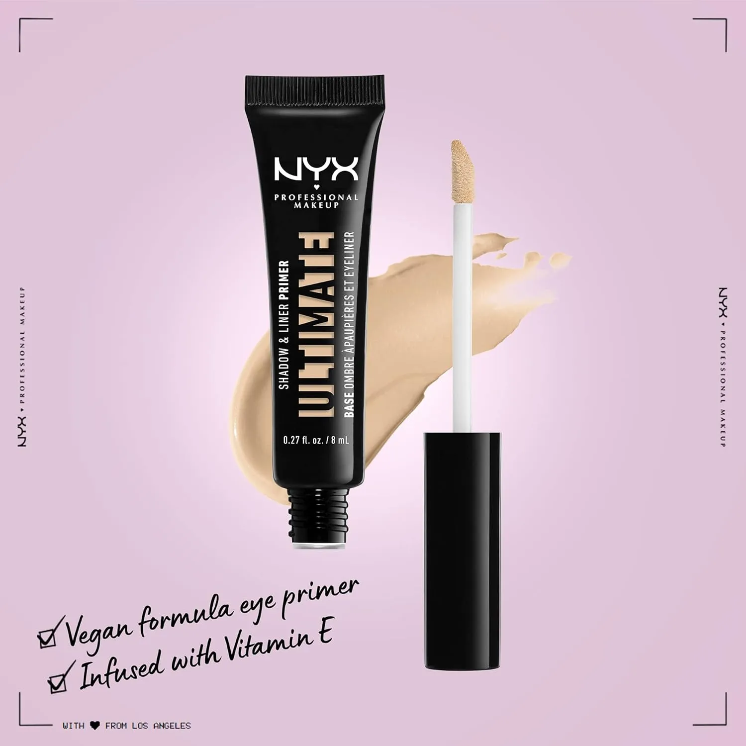 NYX PROFESSIONAL MAKEUP Ultimate Shadow & Liner Primer, Medium   Epic Ink Liner, Black (2-Pack Bundle)