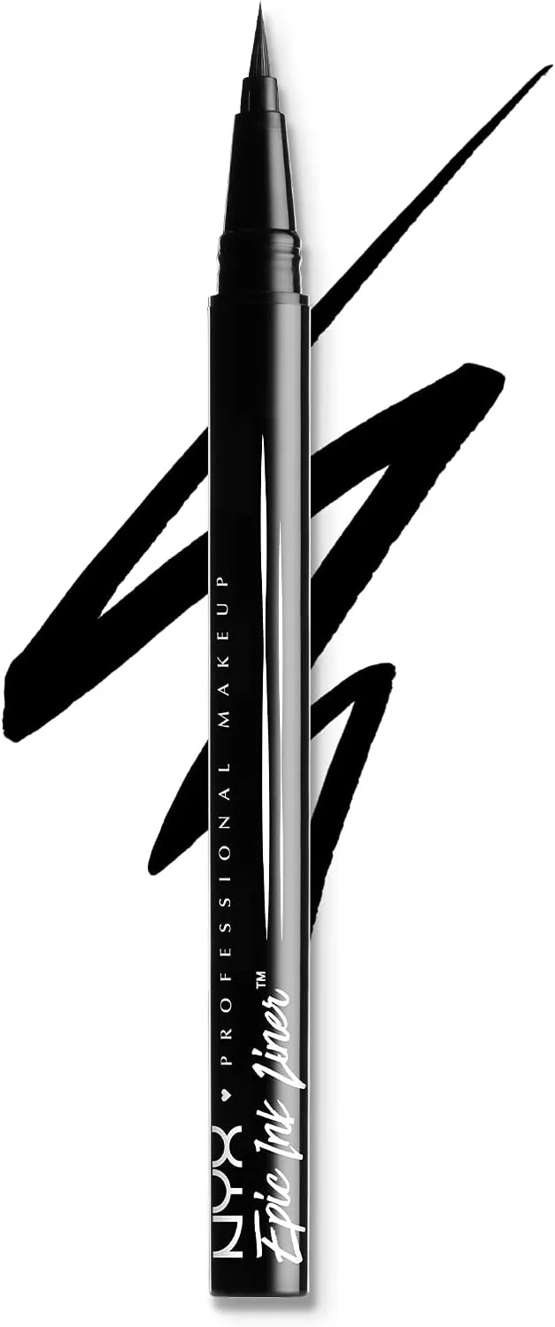 NYX PROFESSIONAL MAKEUP Ultimate Shadow & Liner Primer, Medium   Epic Ink Liner, Black (2-Pack Bundle)