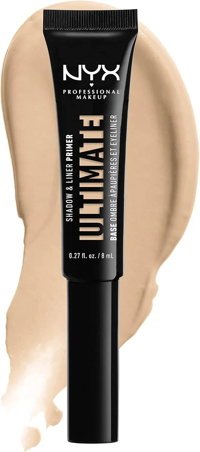 NYX PROFESSIONAL MAKEUP Ultimate Shadow & Liner Primer, Medium   Epic Ink Liner, Black (2-Pack Bundle)