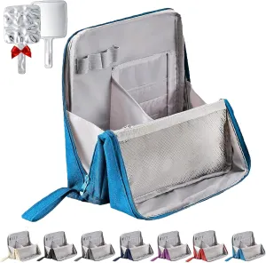 Relevanton Standing Makeup Bag, Standing Makeup Bag – Portable, Large Capacity, Stand Up Make Up Bag, Multi-Purpose Large Capacity Oxford Cloth Toiletry Bag,Vertical Makeup Organizer Bag (Blue)