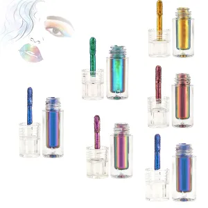 RJDJ Chic-Chat Multi-Chrome Liquid Lipsticks, Chic Chat Multi Chrome Lipstick, Multi Chrome Liquid Lipsticks by Chaotic Cosmetics, Chrome Eyeshadow Stick (6pcs)