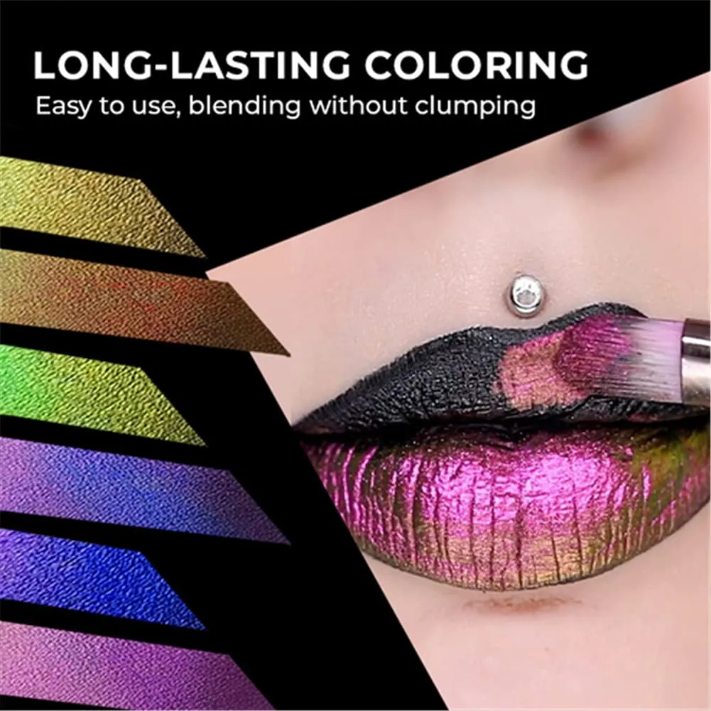 RJDJ Chic-Chat Multi-Chrome Liquid Lipsticks, Chic Chat Multi Chrome Lipstick, Multi Chrome Liquid Lipsticks by Chaotic Cosmetics, Chrome Eyeshadow Stick (6pcs)