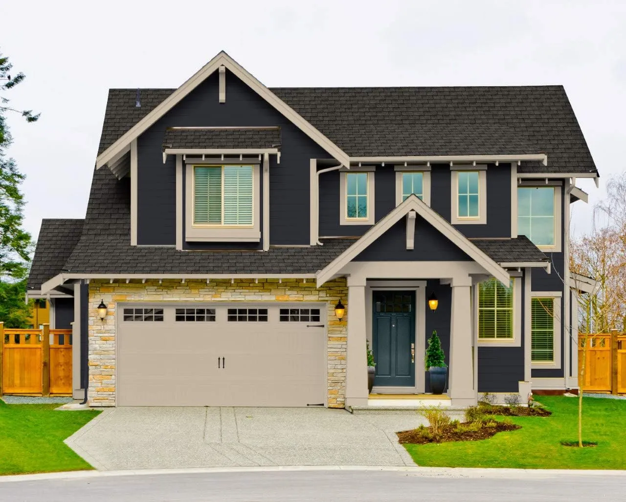 Rodda Paint CASCADIA XL Exterior Velvet All Seasons Paint & Primer in One, 5-Gallon, Midnight