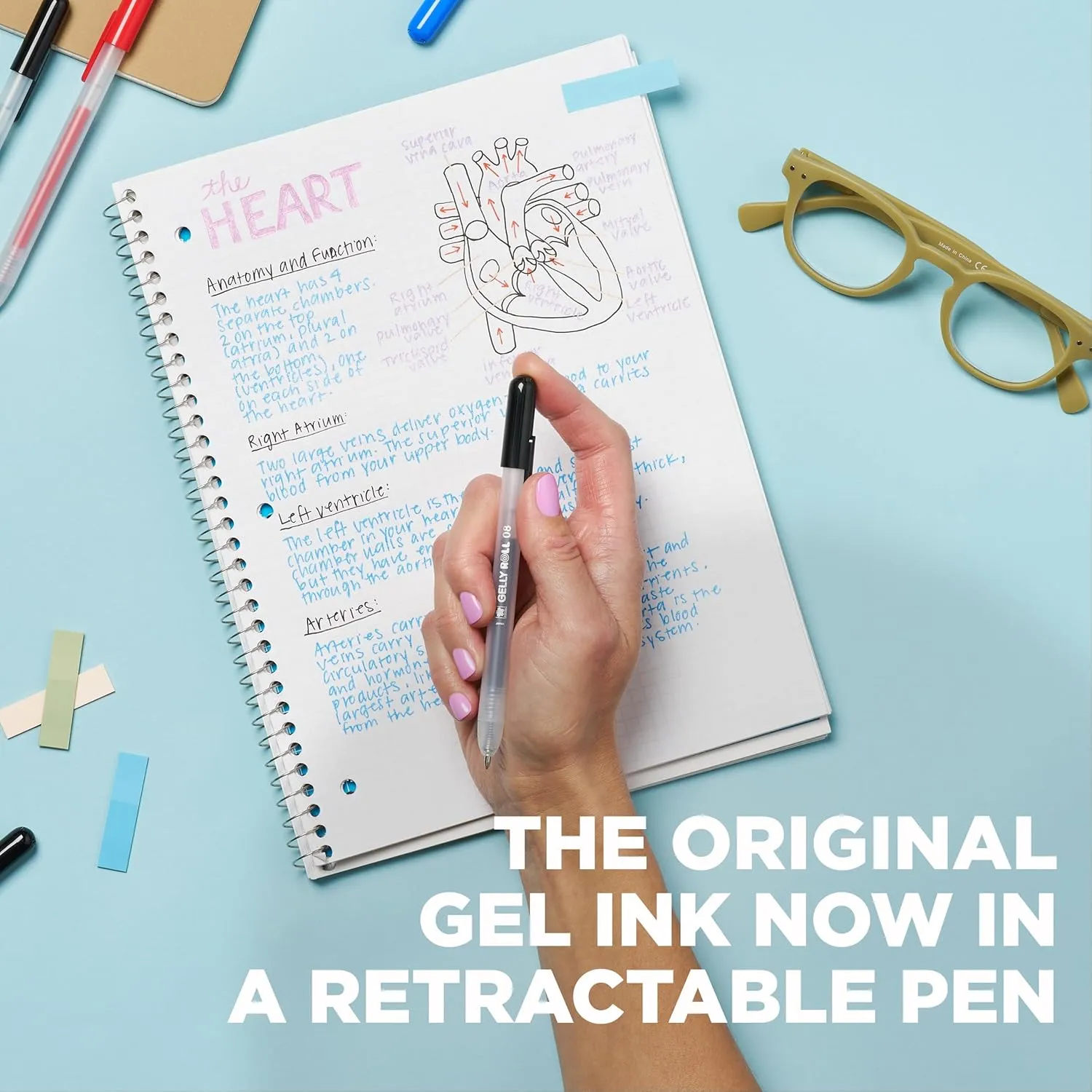SAKURA Gelly Roll Retractable Gel Pens Colored - Sparkle Set - Medium Point Ink Pen for Journaling, Art, or Drawing - Colored Gel Pens with Glitter, Metallic, Blue & Black Pens - 10 Pack