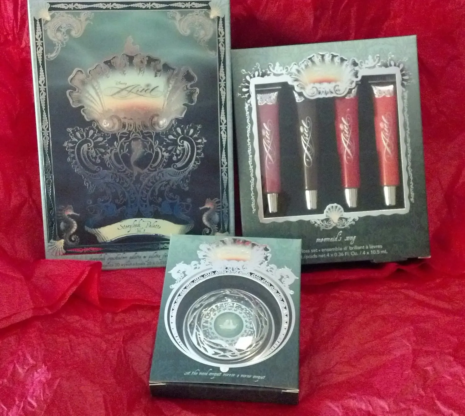 Sephora Disney Collection ~ Ariel~ Storybook Eyeshadow Palette, Compact Mirror & Lip Gloss Set