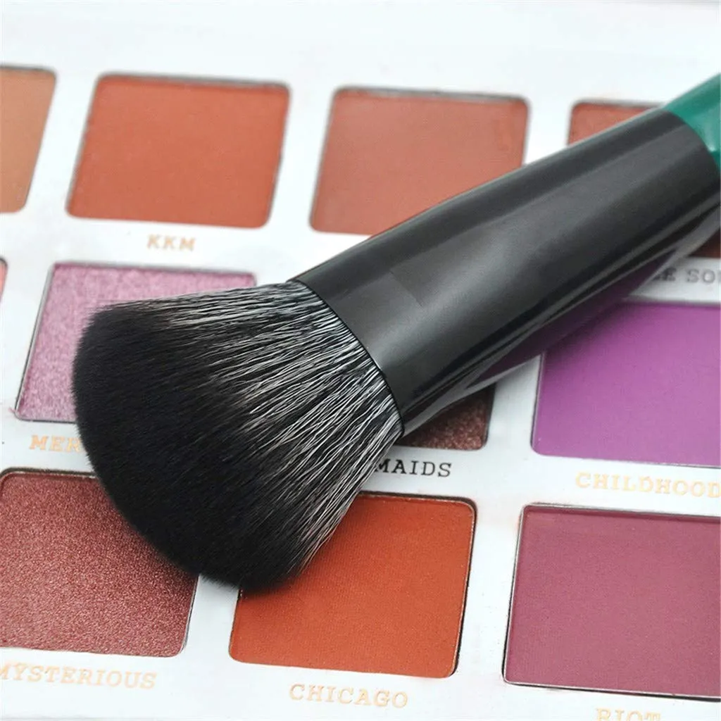 Set And 12Pcs Makeup Green Handle Wooden With Black Brush Fiber White Dark Brush Brush Highlight Brushes for Color (Green, One Size)