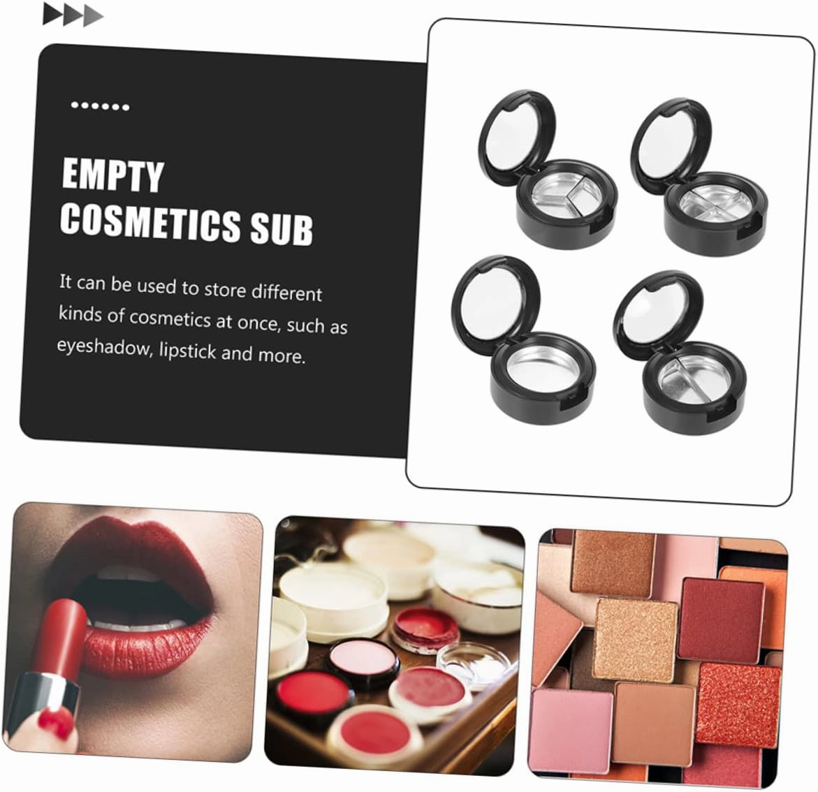 SMASOLO 18pcs Empty Eyeshadow Holder Transparent Lid Refillable Makeup Organizer Container for Travel Cosmetics Highlighter Lipstick Mixed Style for