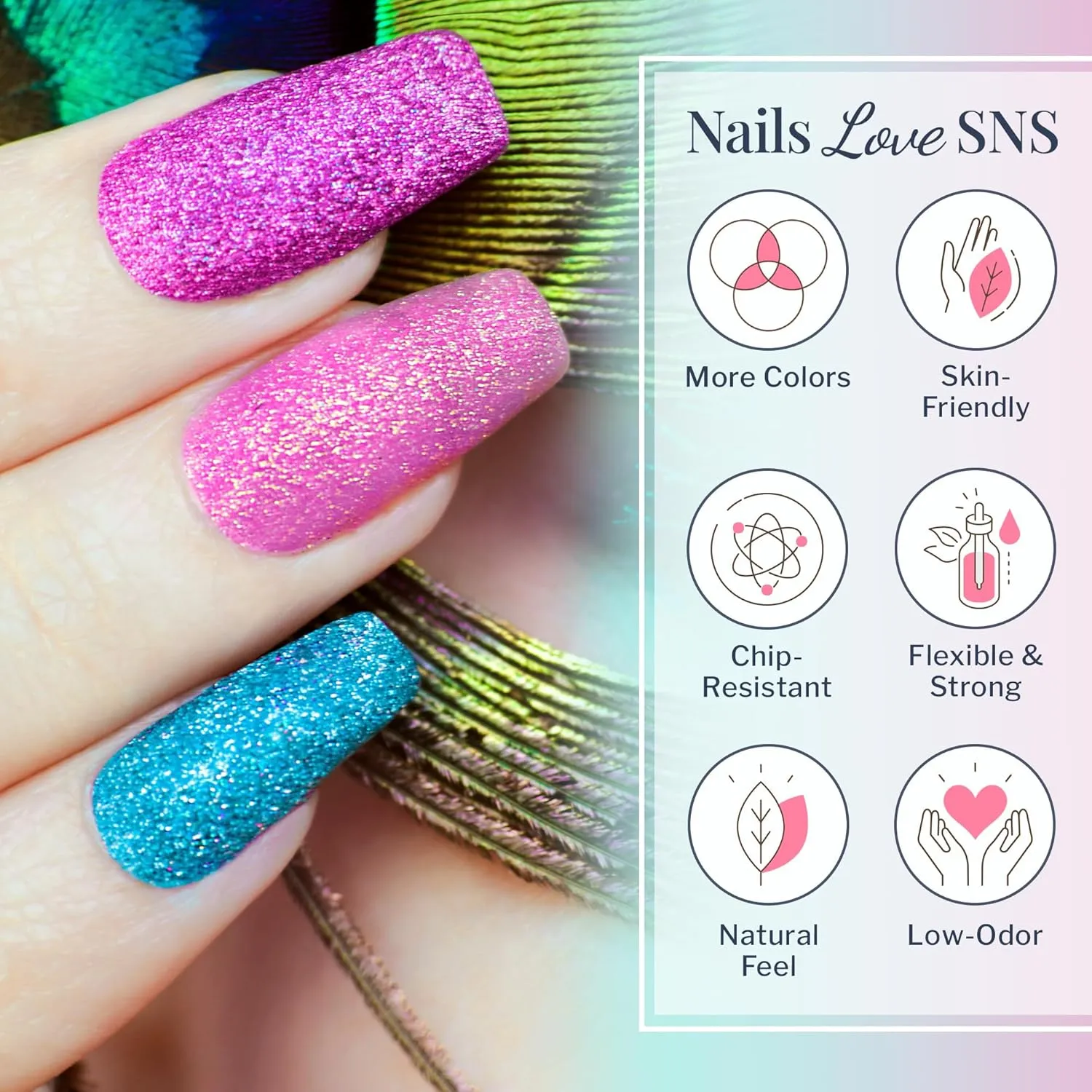 SNS Nail Dip Powder, Gelous Color Dipping Powder - Classy Flamingo (Pink/Mauve, Rose, Shimmer) - Long-Lasting Dip Nail Color Lasts up to 14 days - Low-Odor & No UV Lamp Required - 1 Oz