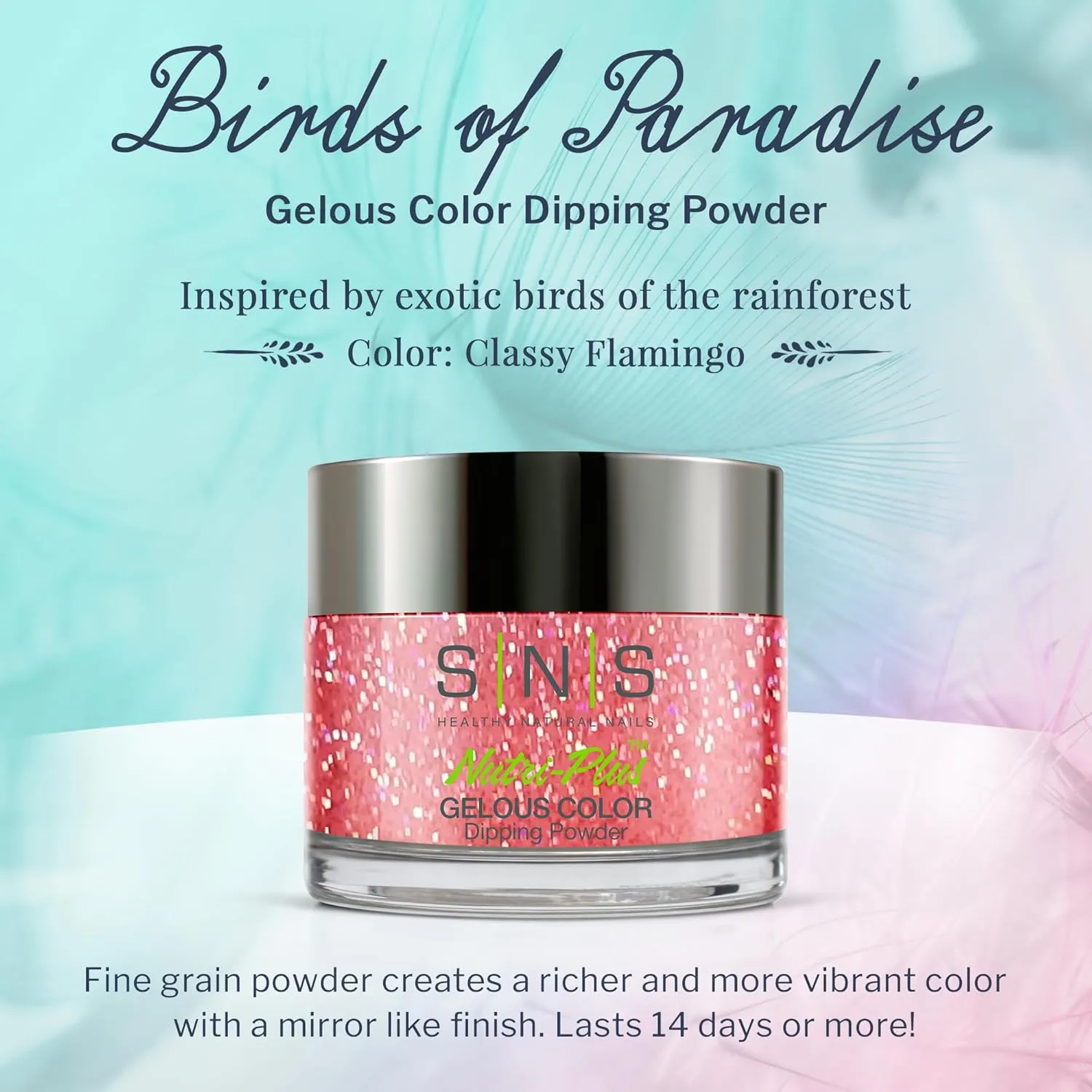 SNS Nail Dip Powder, Gelous Color Dipping Powder - Classy Flamingo (Pink/Mauve, Rose, Shimmer) - Long-Lasting Dip Nail Color Lasts up to 14 days - Low-Odor & No UV Lamp Required - 1 Oz