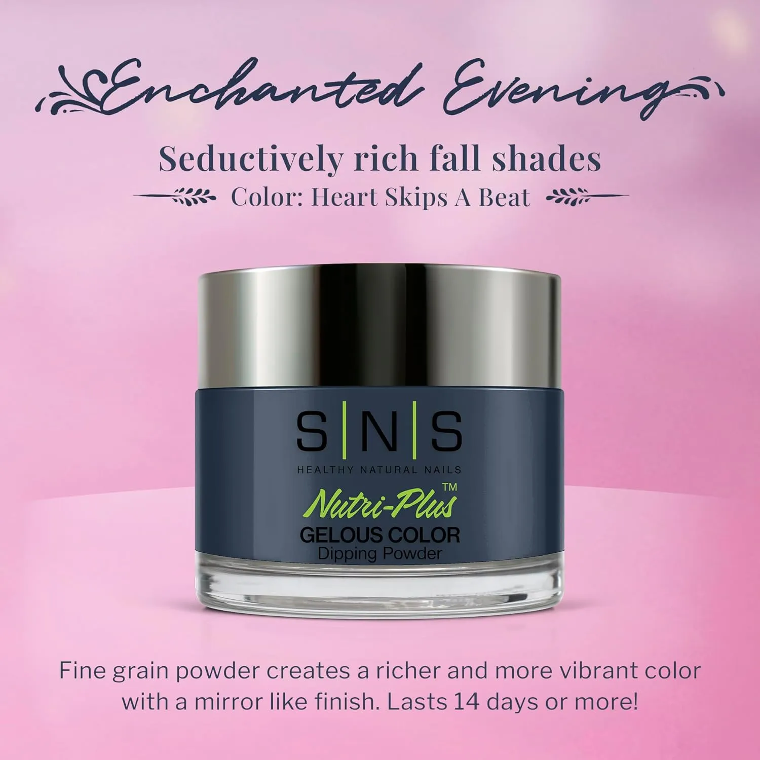 SNS Nail Dip Powder, Gelous Color Dipping Powder - Heart Skips A Beat (Blue), EE12 - Long-Lasting Acrylic Nail Color & Polish Lasts 14 Days - Low-Odor & No UV Lamp - 1 Oz