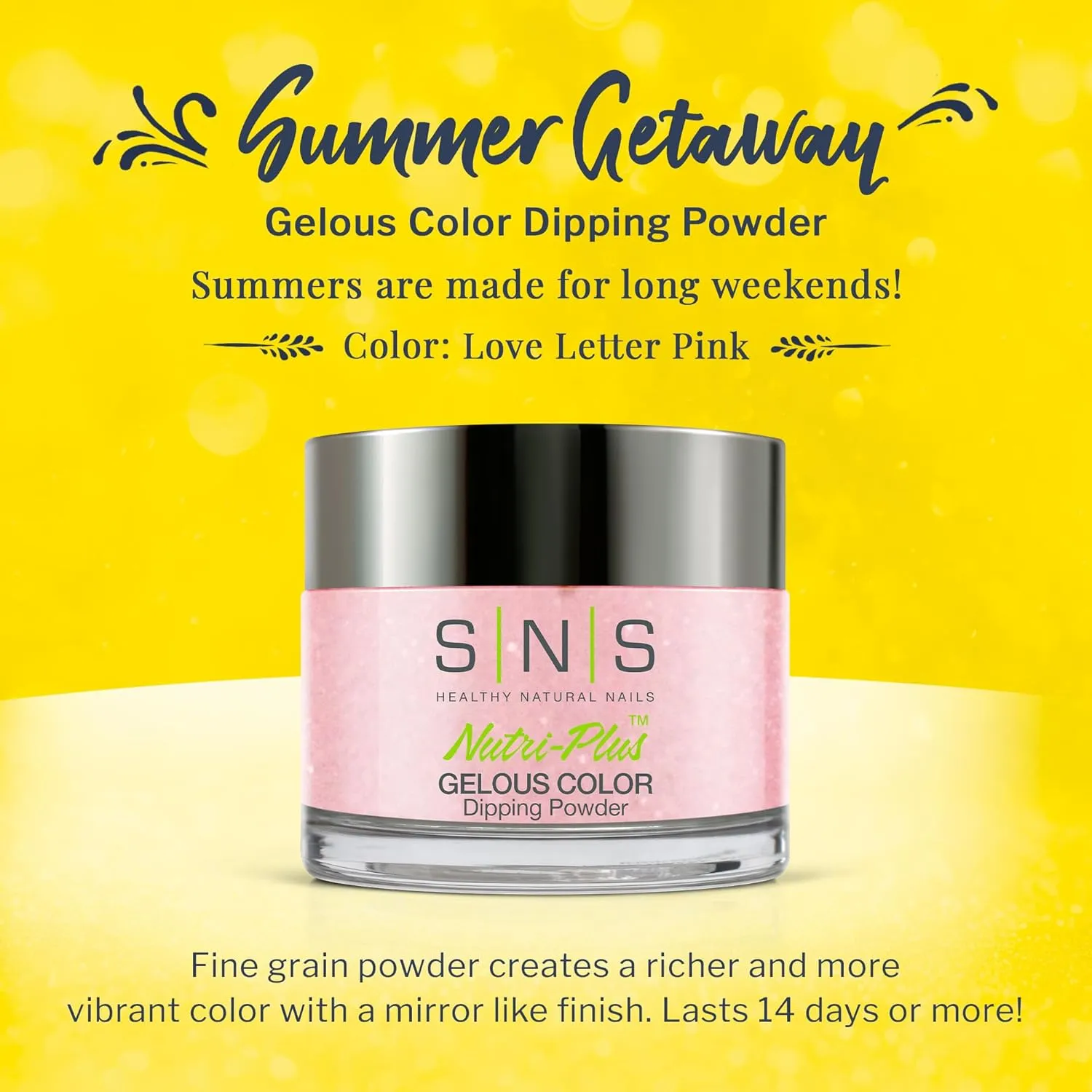 SNS Nail Dip Powder, Gelous Color Dipping Powder - Love Letter Pink (Pink/Pastel, Shimmer) - Long-Lasting Dip Nail Color Lasts 14 Days - Low-Odor & No UV Lamp Required - 1 OZ