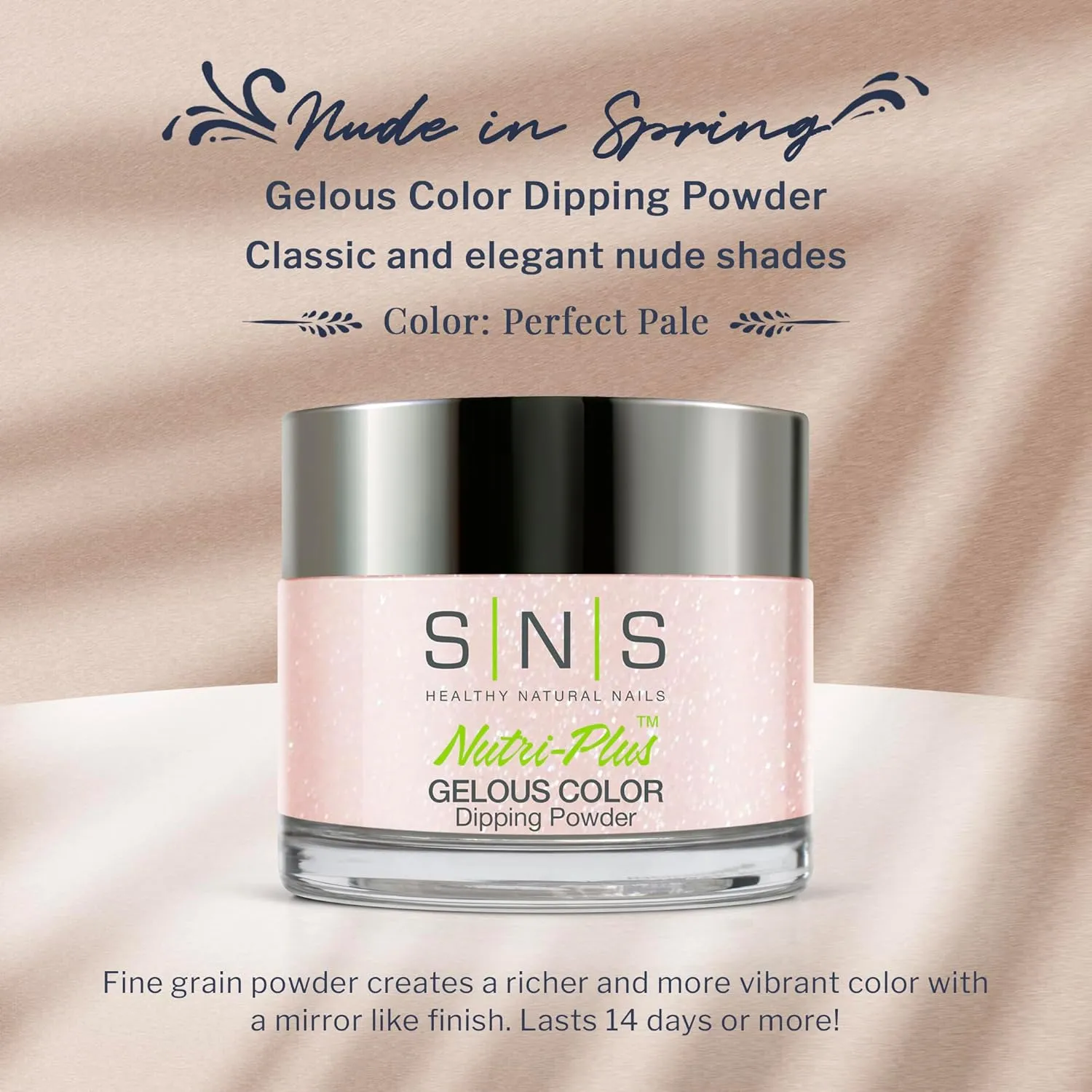 SNS Nail Dip Powder, Gelous Color Dipping Powder - Perfect Pale (Natural, Nudes, Pink/Pastel, Shimmer) - Long-Lasting Dip Nail Color Lasts 14 Days - Low-Odor & No UV Lamp Required - 1oz