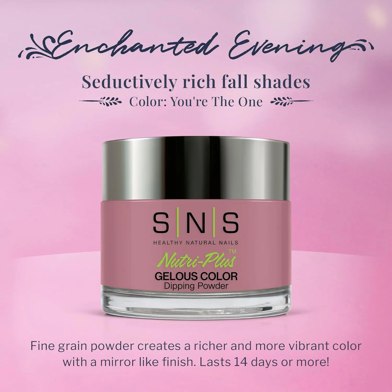 SNS Nail Dip Powder, Gelous Color Dipping Powder - You're The One (Pink), EE03 - Long-Lasting Acrylic Nail Color & Polish Lasts 14 Days - Low-Odor & No UV Lamp - 1.5 Oz