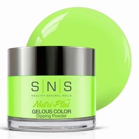 SNS Nail Dip Powder, Gelous Color Dipping Powder - He's A Fungi (Green/Lime, Neon) - Long-Lasting Dip Powders Nail Color Lasts 14 Days - Low-Odor & No UV Lamp Required - 1.5 oz