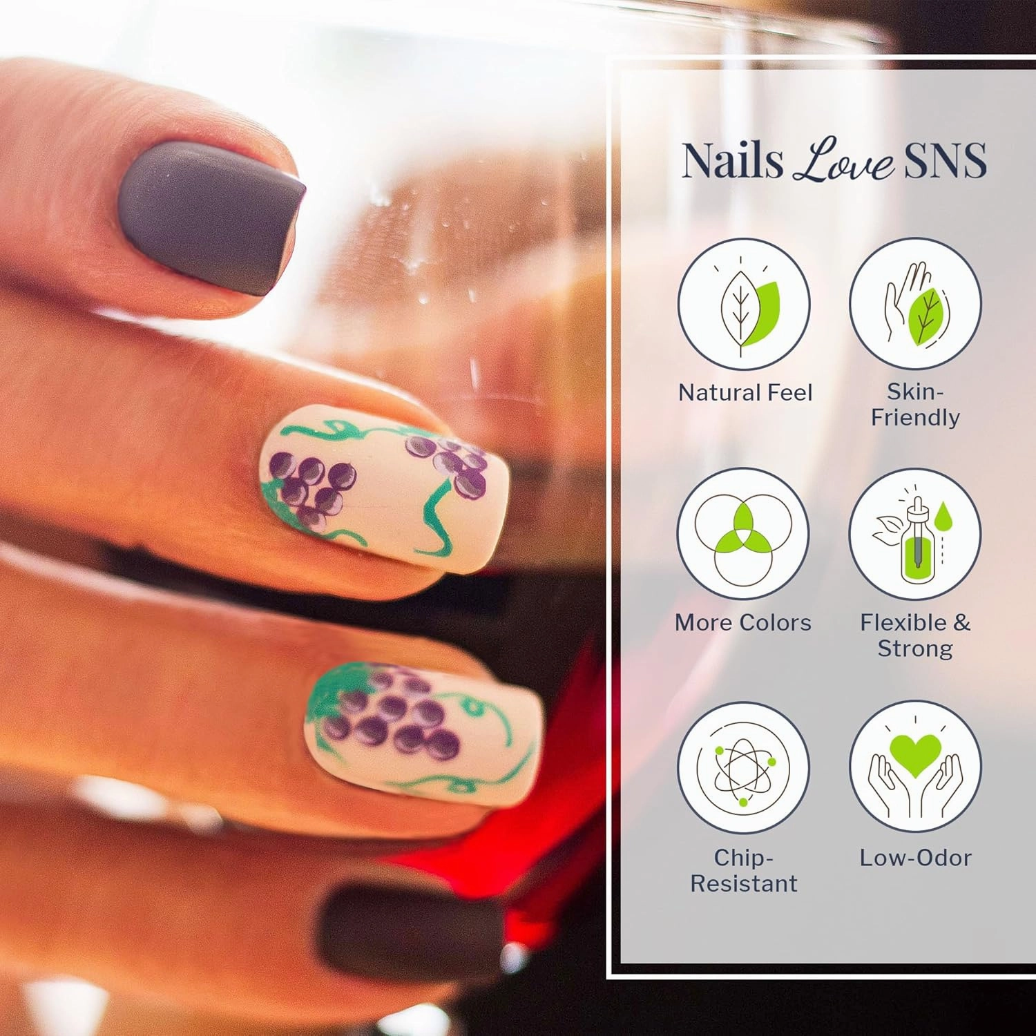 SNS Nail Dip Powder, Gelous Color Dipping Powder - Is It Wine O'Clock (Purple/Plum, Shimmer) - Long-Lasting Dip Nail Color Lasts 14 Days - Low-Odor & No UV Lamp Required - 1oz