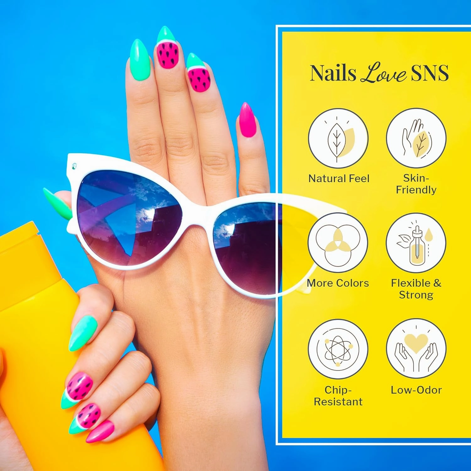 SNS Nail Dip Powder, Gelous Color Dipping Powder - Miracle Garden (Pink/Fuchsia, Cream) - Long-Lasting Dip Nail Color Lasts 14 Days - Low-Odor & No UV Lamp Required - 1 OZ
