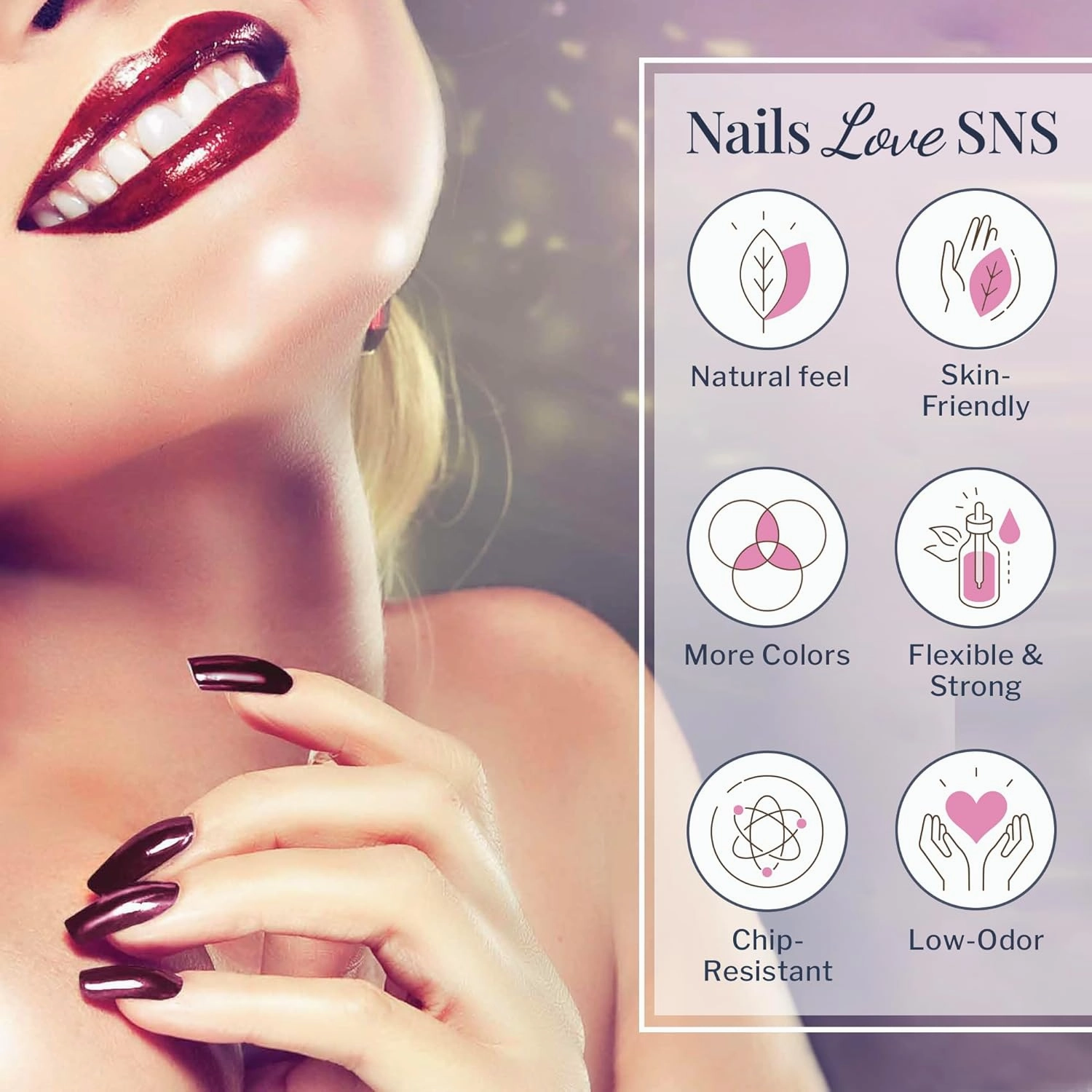 SNS Nail Dip Powder, Gelous Color Dipping Powder - You've Got It All (Purple/Plum), EE05 - Long-Lasting Acrylic Nail Color & Polish Lasts 14 Days - Low-Odor & No UV Lamp - 1.5 Oz
