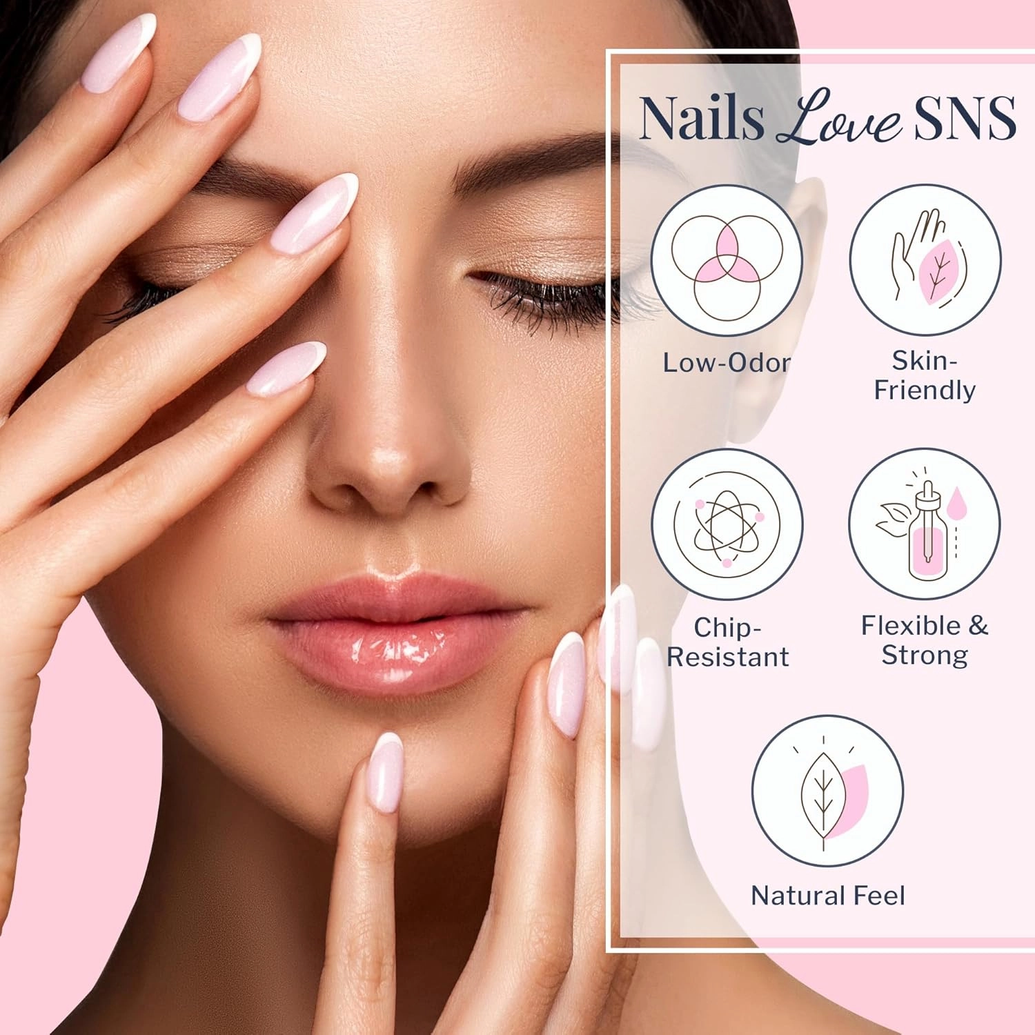SNS Nail Dip Powder, Gelous Color Dipping Powder -Dark Pink (Natural/Nudes, Pink, Sheer), PWDP02 - Long-Lasting Acrylic Nail Color & Polish Lasts 14 Days - Odor-Free & No UV Lamp - 2 Oz