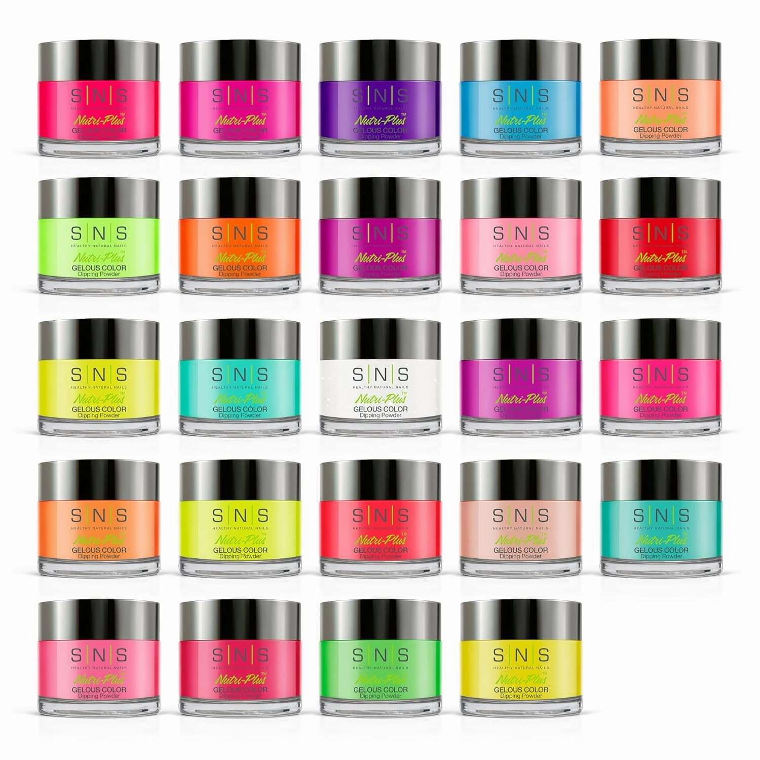 SNS Nails Dip Powder Kit, Gelous Color Dipping Powder Set - Lumi Glam Master 24-Piece Set - Long-Lasting Dip Powders Nail Color Lasts 14 Days - Low-Odor & No UV Lamp Required - 1 oz