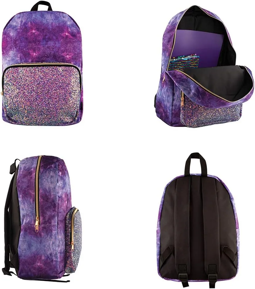 Style.Lab Fashion Angels Crushed Velvet/Glitter Pocket Magic Sequin Backpack
