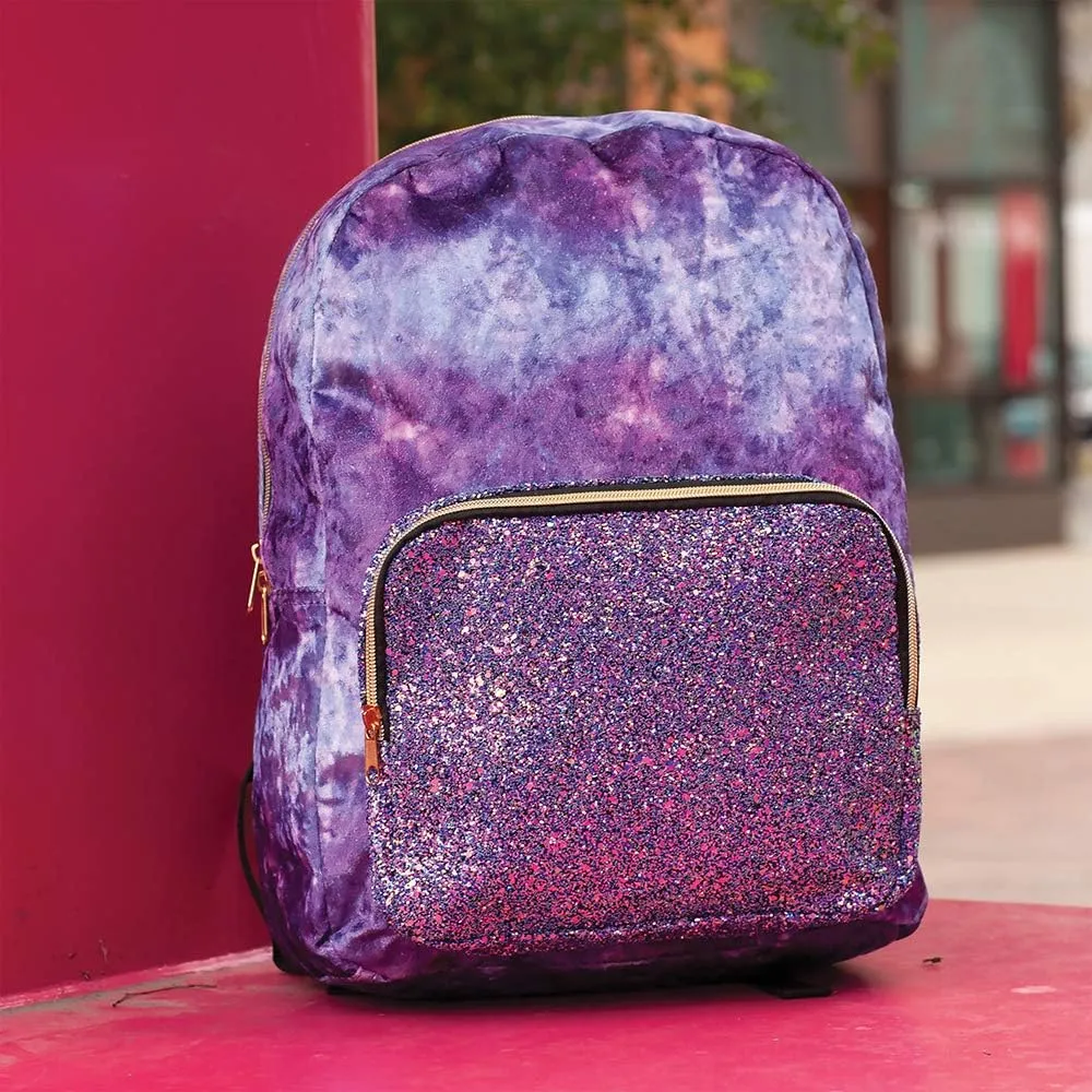 Style.Lab Fashion Angels Crushed Velvet/Glitter Pocket Magic Sequin Backpack