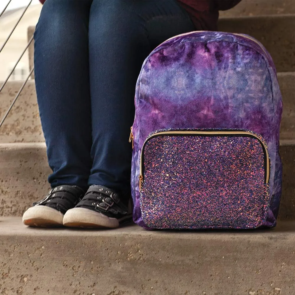 Style.Lab Fashion Angels Crushed Velvet/Glitter Pocket Magic Sequin Backpack