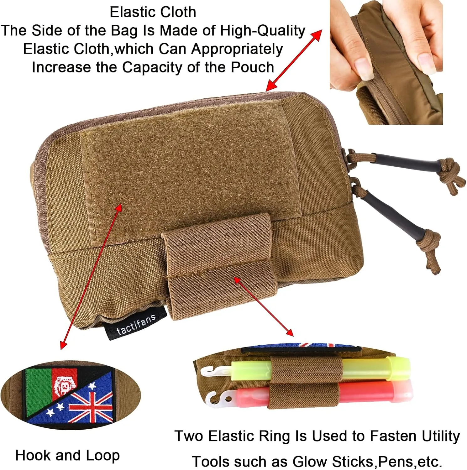 Tactical Molle Admin Pouch Chest Rig Small Molle Chest Pouch Utility MOLLE/Belt Pouch Tactical Vest Pouch Storage Organizer Panel for Tactical Vest 1.75'' Belt Molle Platform