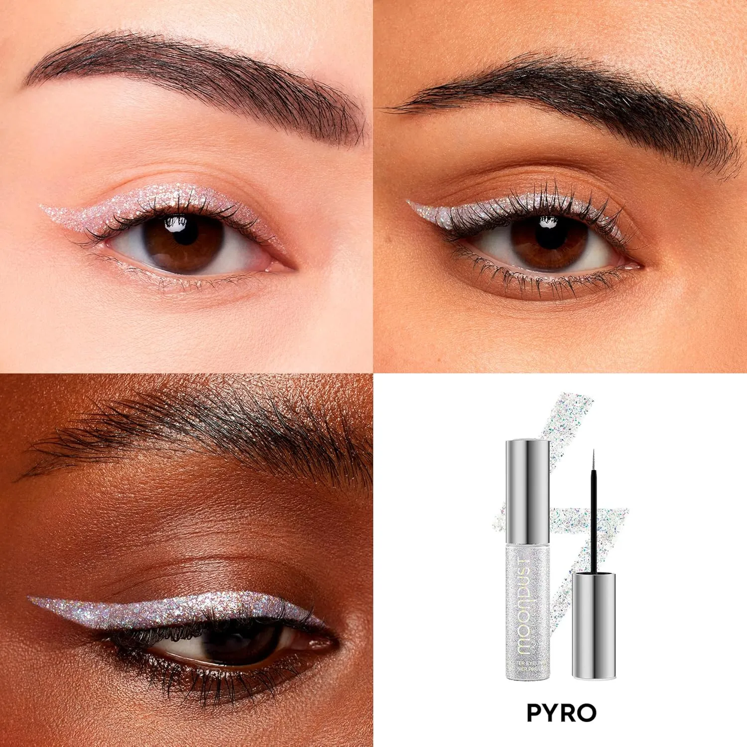 Urban Decay Moondust Liquid Glitter Eyeliner – Longwear Sparkle Liner & Eyeshadow Topper - Quick-Drying, Water-Based Formula – Buildable Shimmer Shades - Vegan Formula