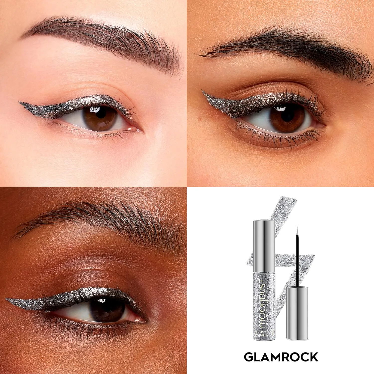 Urban Decay Moondust Liquid Glitter Eyeliner – Longwear Sparkle Liner & Eyeshadow Topper - Quick-Drying, Water-Based Formula – Buildable Shimmer Shades - Vegan Formula