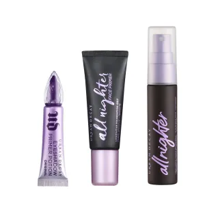 Urban Decay Prime   Set Bestsellers Bundle - Travel Minis - All Nighter Waterproof Setting Spray (1.0 Fl. Oz), Eyeshadow Primer Potion (0.16 Fl. Oz), All Nighter Longwear Face Primer (0.28 Fl. Oz)